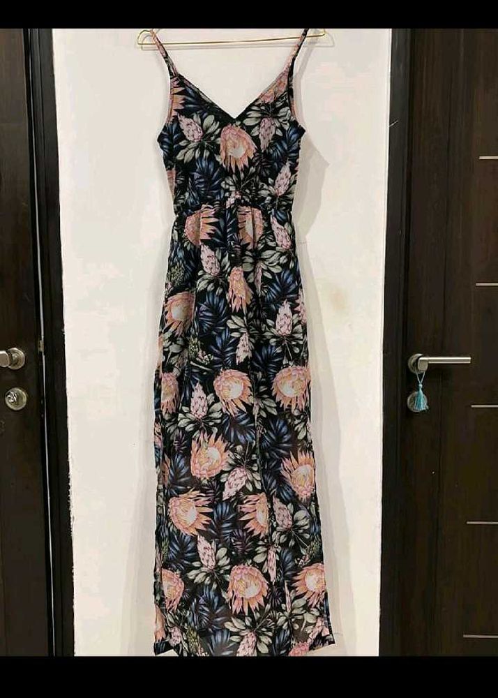 Floral Print Dress with side slit
