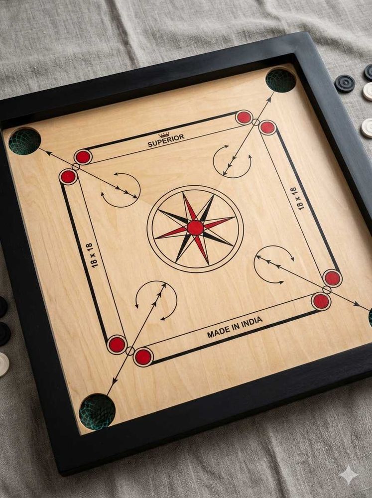 Classic Wooden Carrom Board