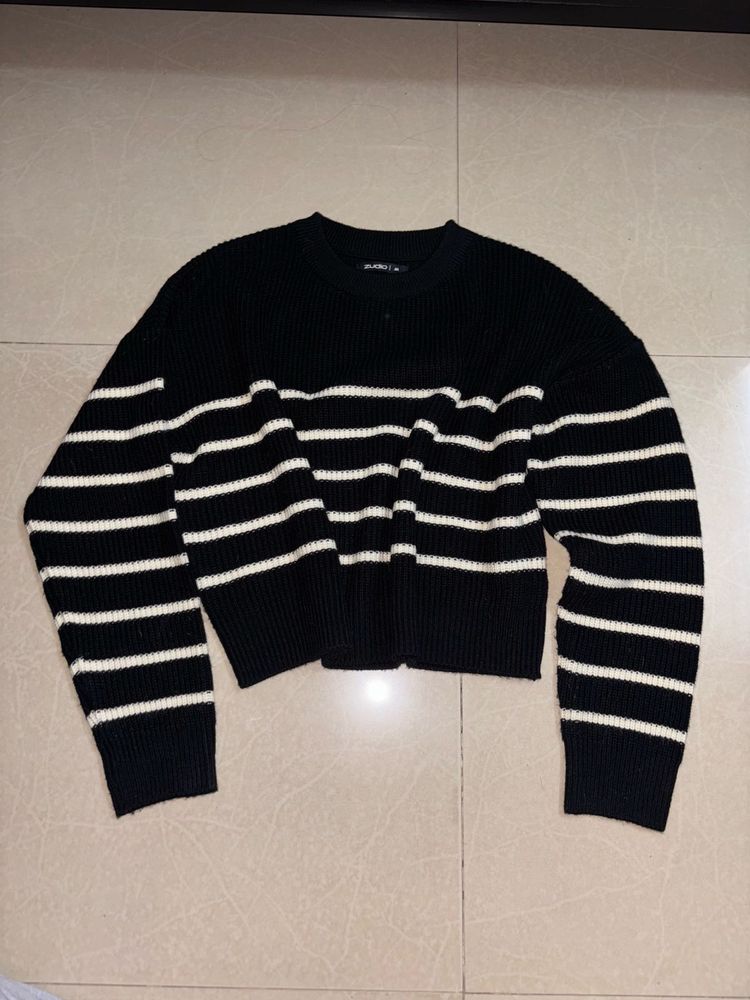 Striped Cropped Sweater