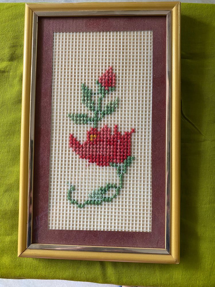 Cross Stitch In A Glass Frame