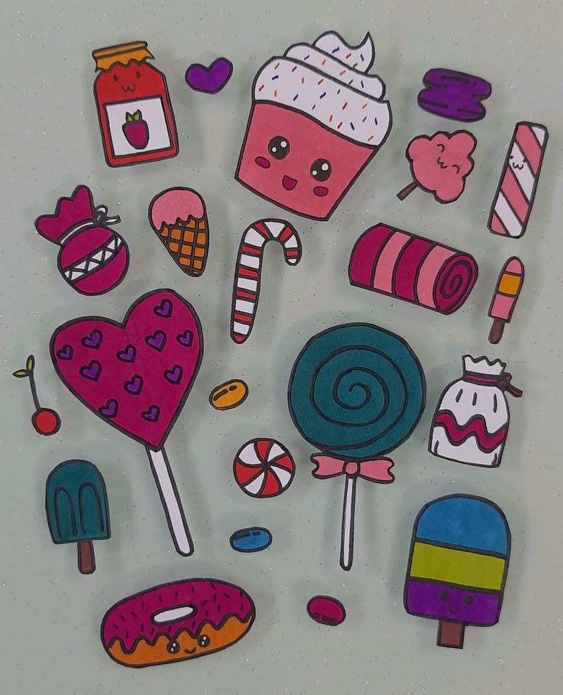 Dessert Themed Sticker Set🍭🍫🍬🧁🍰🍩