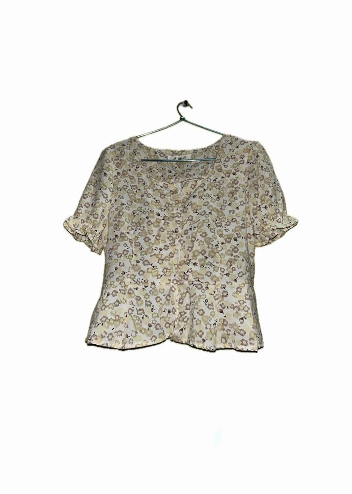Floral Print Peplum Top