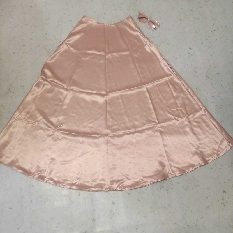 Elegant Satin Flowy Skirt