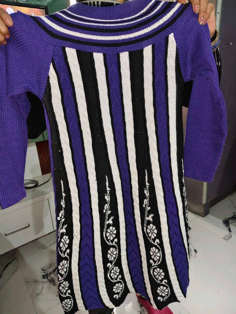Striped Knit Sweater Dress