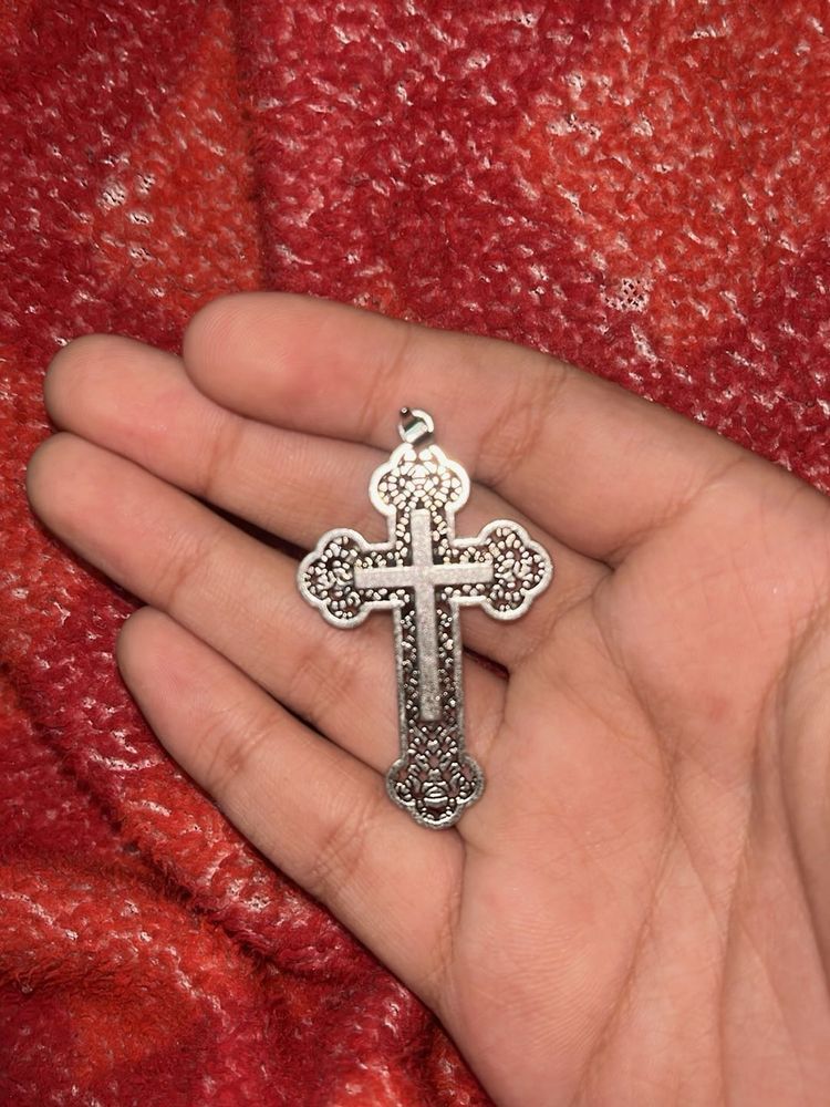 Ornate Cross Pendant Necklace Charm