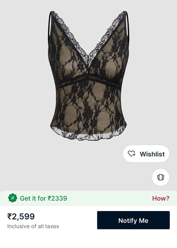 Black Lace Cami Top