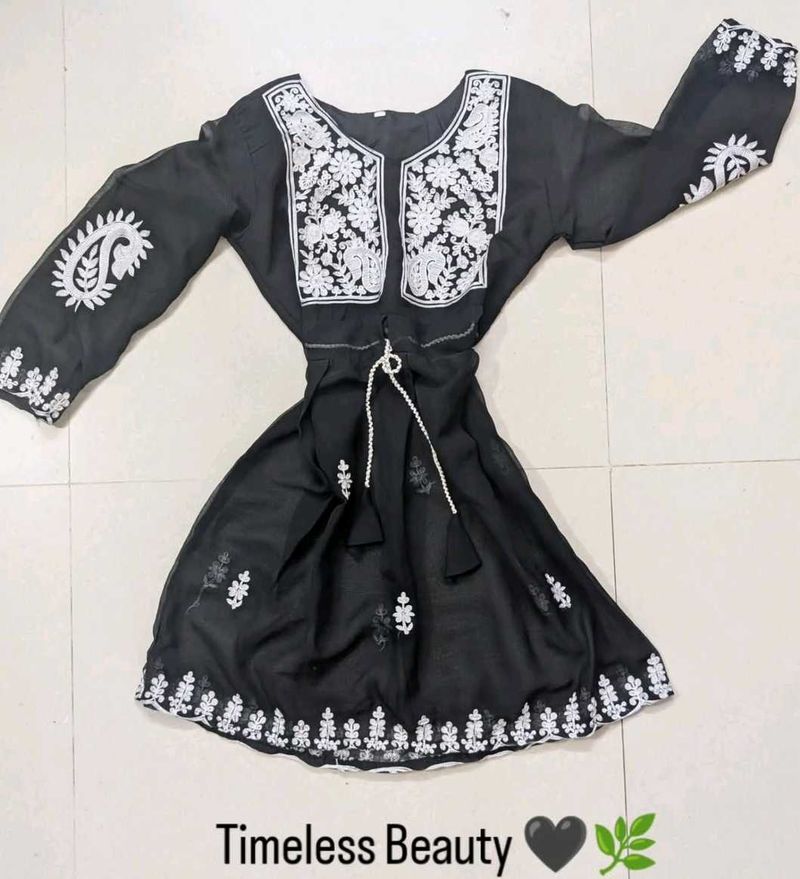 Elegant Black Chikankari Kurta