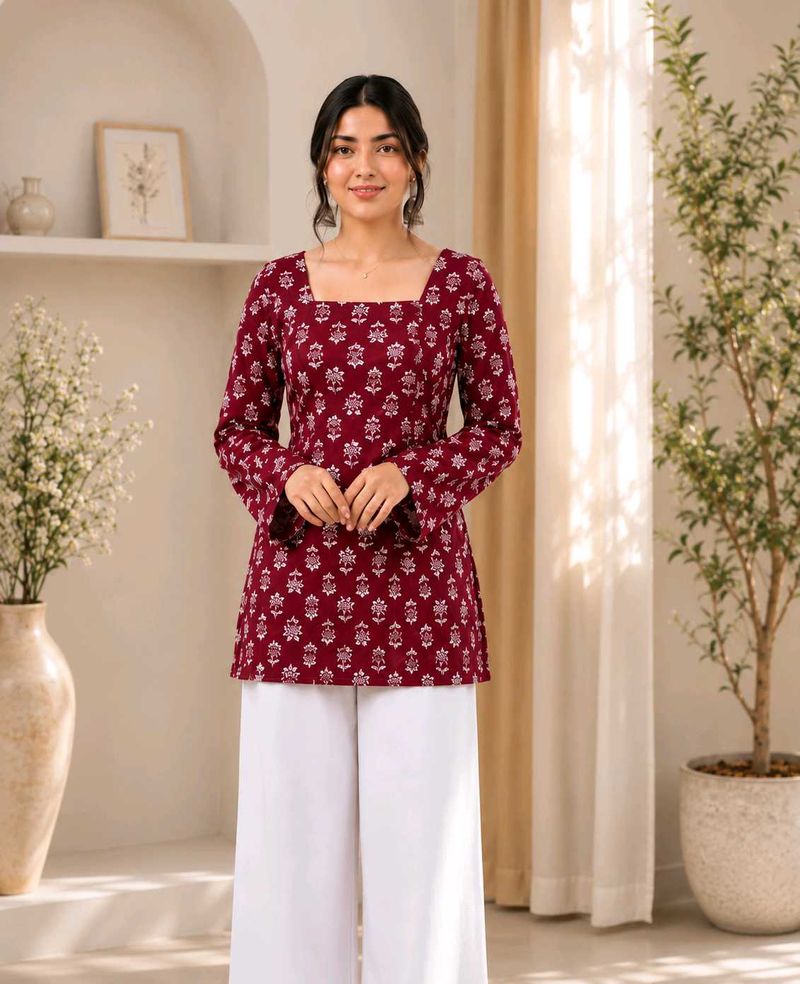 RUST colour short kurti