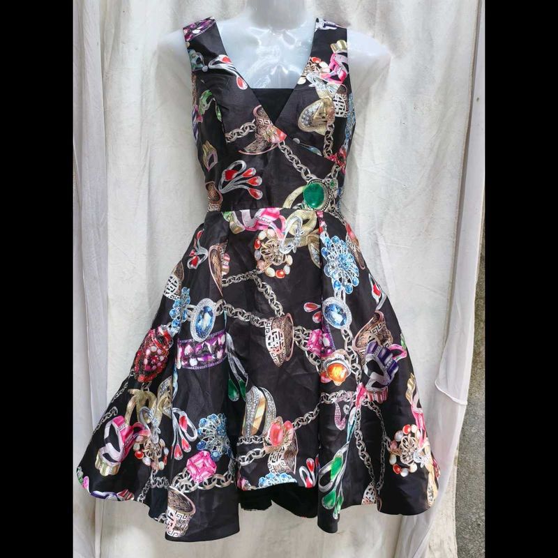 I. Vibrant Jewel Print Fit &amp; Flare Dress