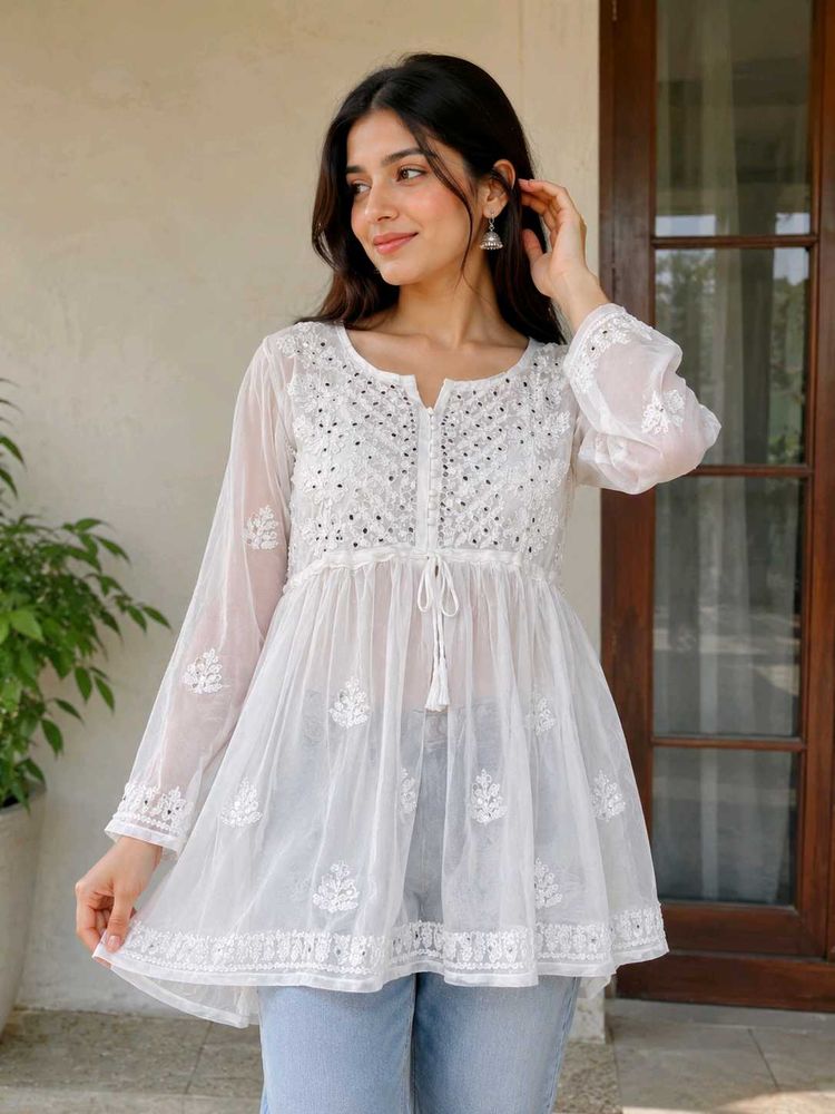 White Chikankari Kurti