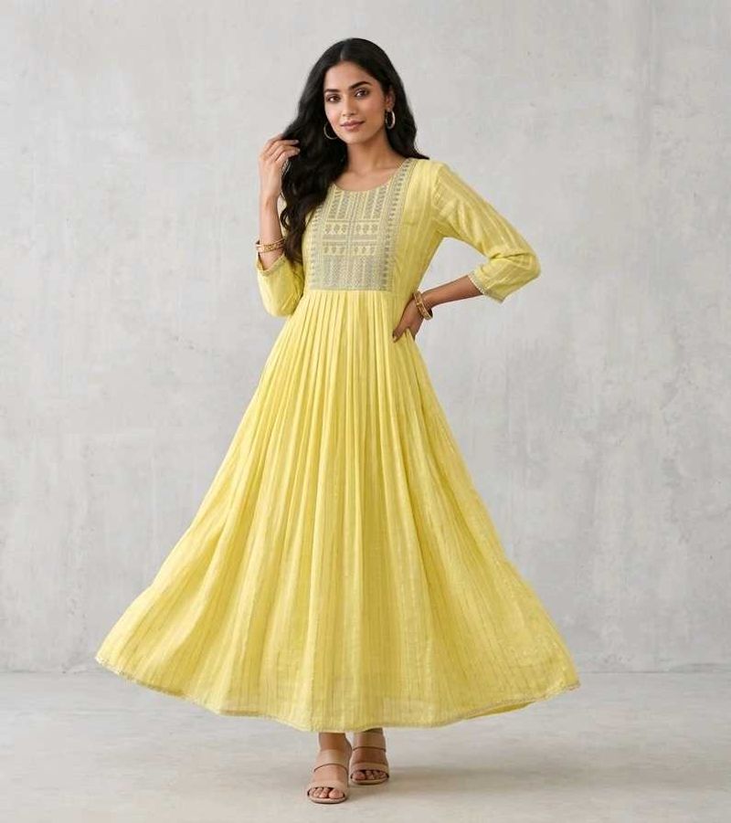 Elegant Yellow Shiny Kurta 💛 ☀️
