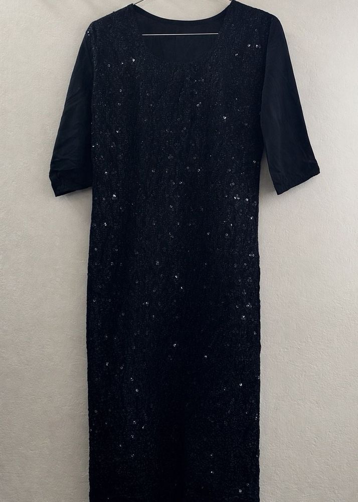 Elegant Black Sequin Kurta