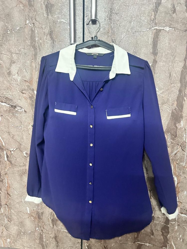 Purple Button-Up Shirt