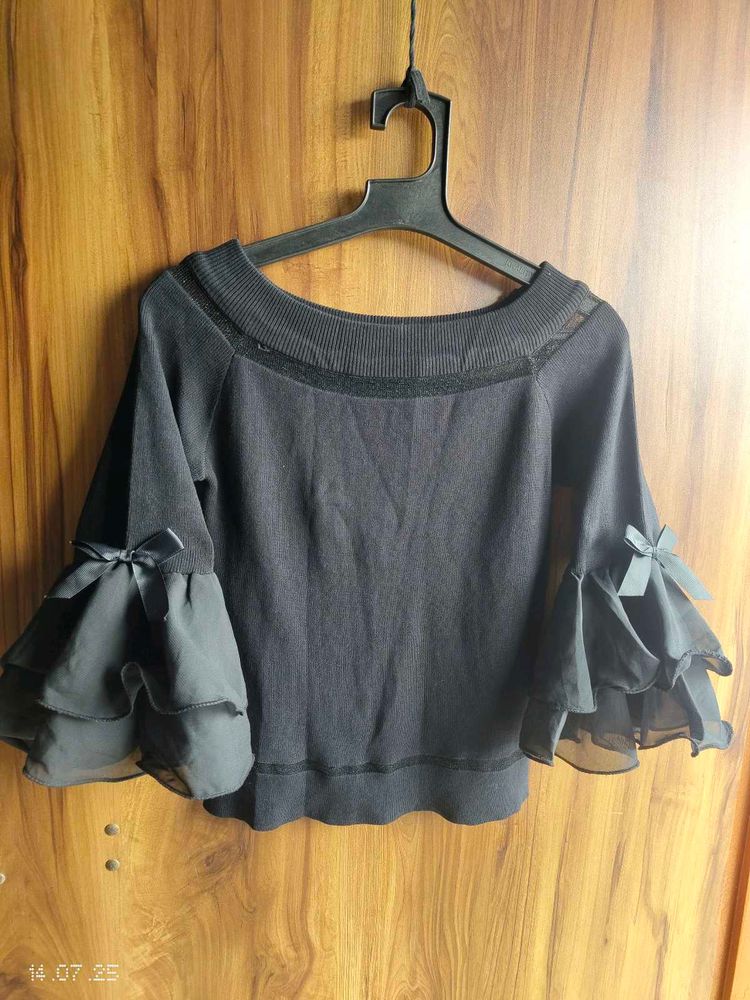 Cute Black Bow Top