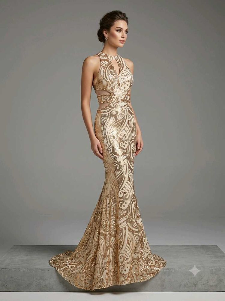 Stunning Sequined Evening Gown