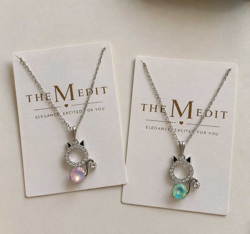 😺 Cute Cat Pendant Necklace Combo | Set of 2