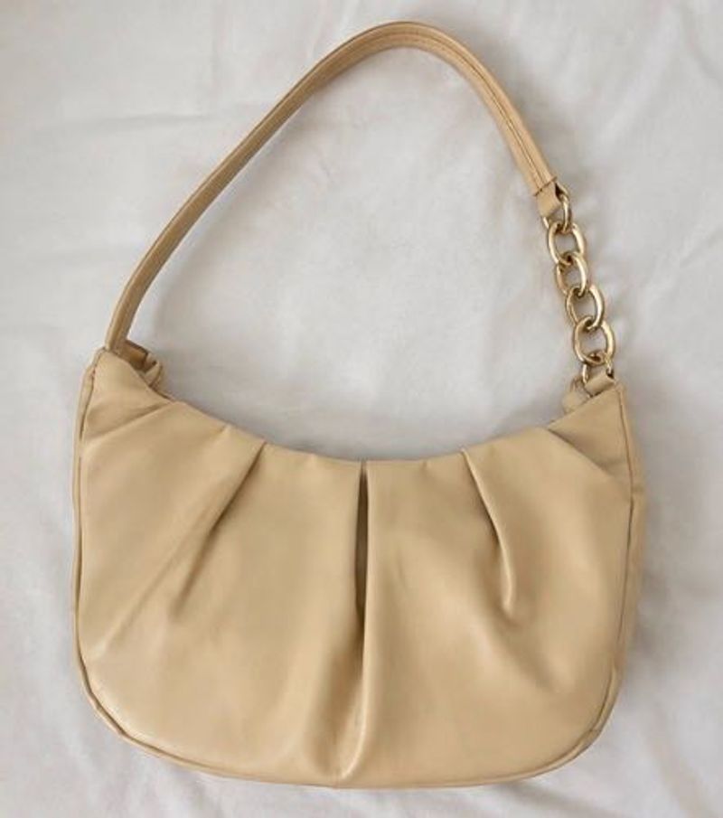 Accessorize London Cream Pleated Shoulder Bag