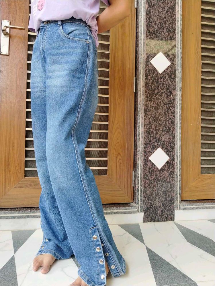 Blue Wide Leg baggyJeans