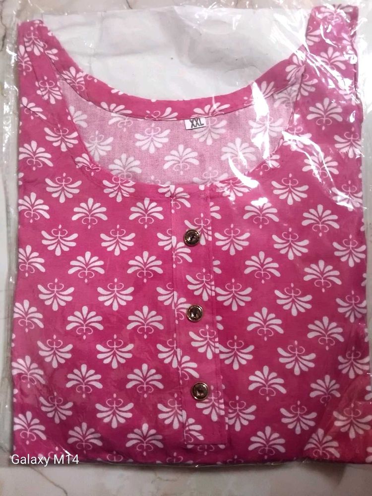 Vibrant Pink Printed Kurta