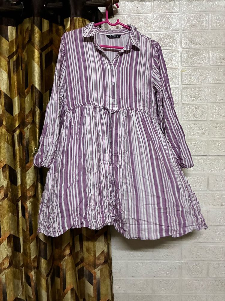 Purple Striped Tunic Top