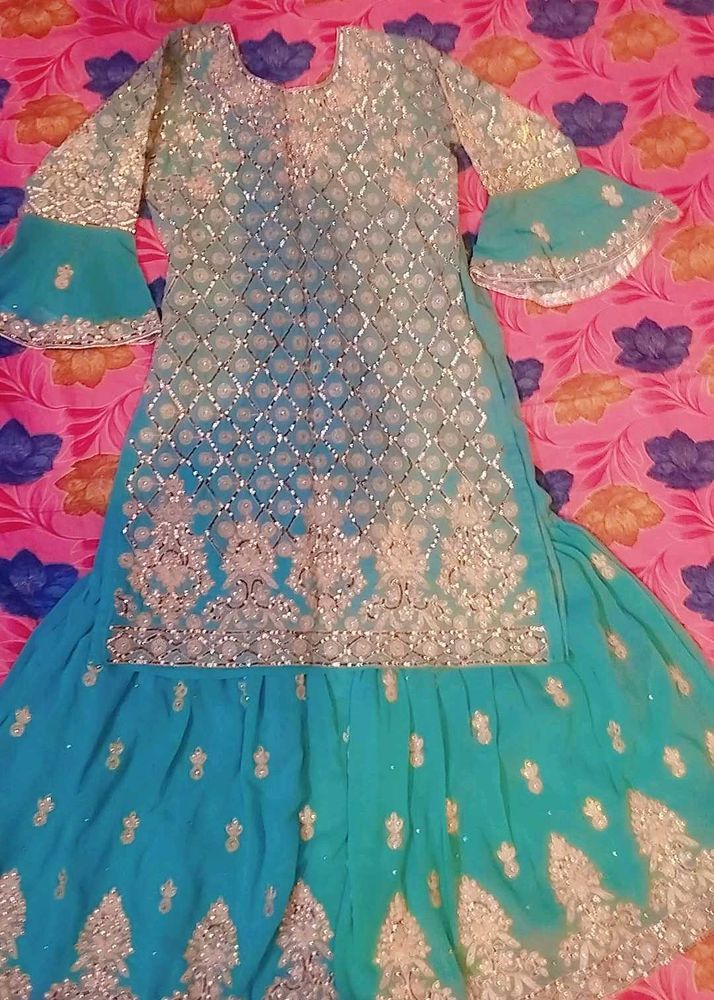 Women's Turquoise Palazzo Pants