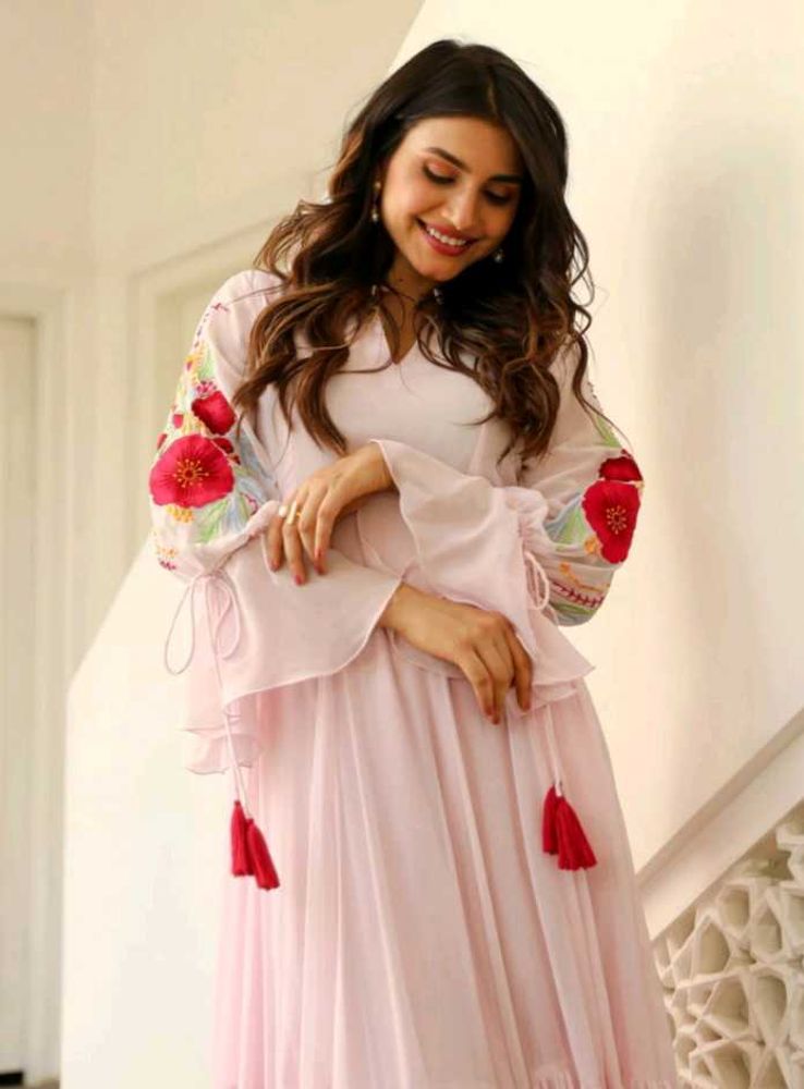 Elegant Pink Floral Gown