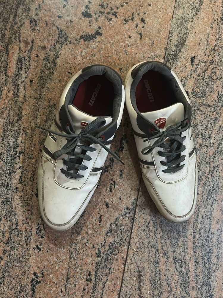 Ducati White Leather Sneakers