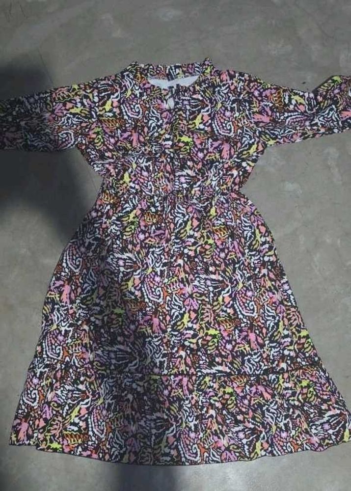 Colorful Patterned Long Sleeve Dress