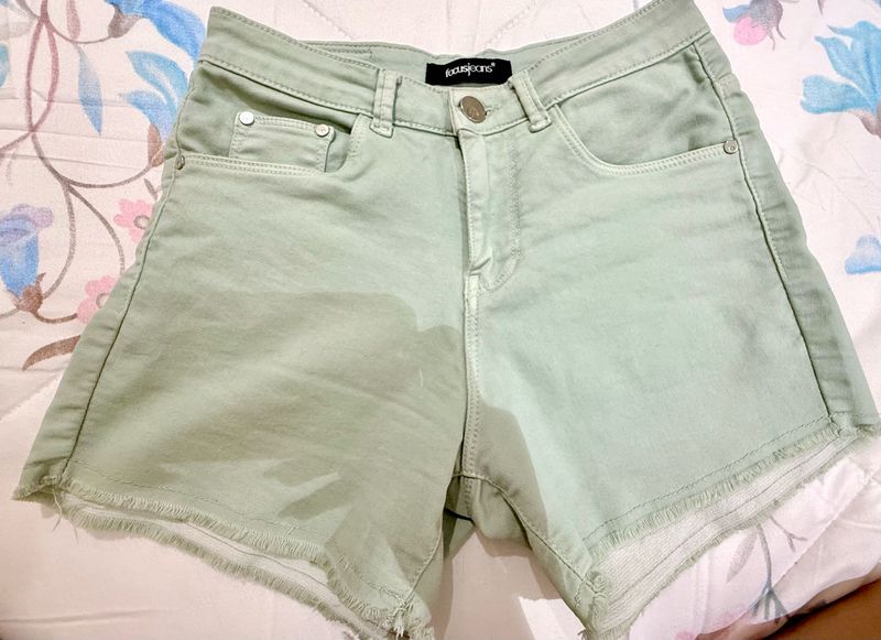 Light Green Denim Shorts