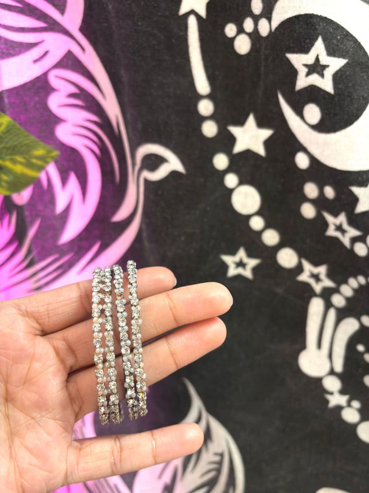 Sparkling Rhinestone Bangle Set