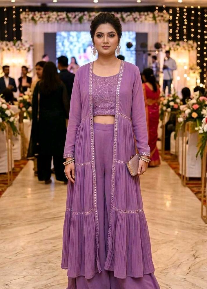 Elegant Lavender Kurta Set with Jacket