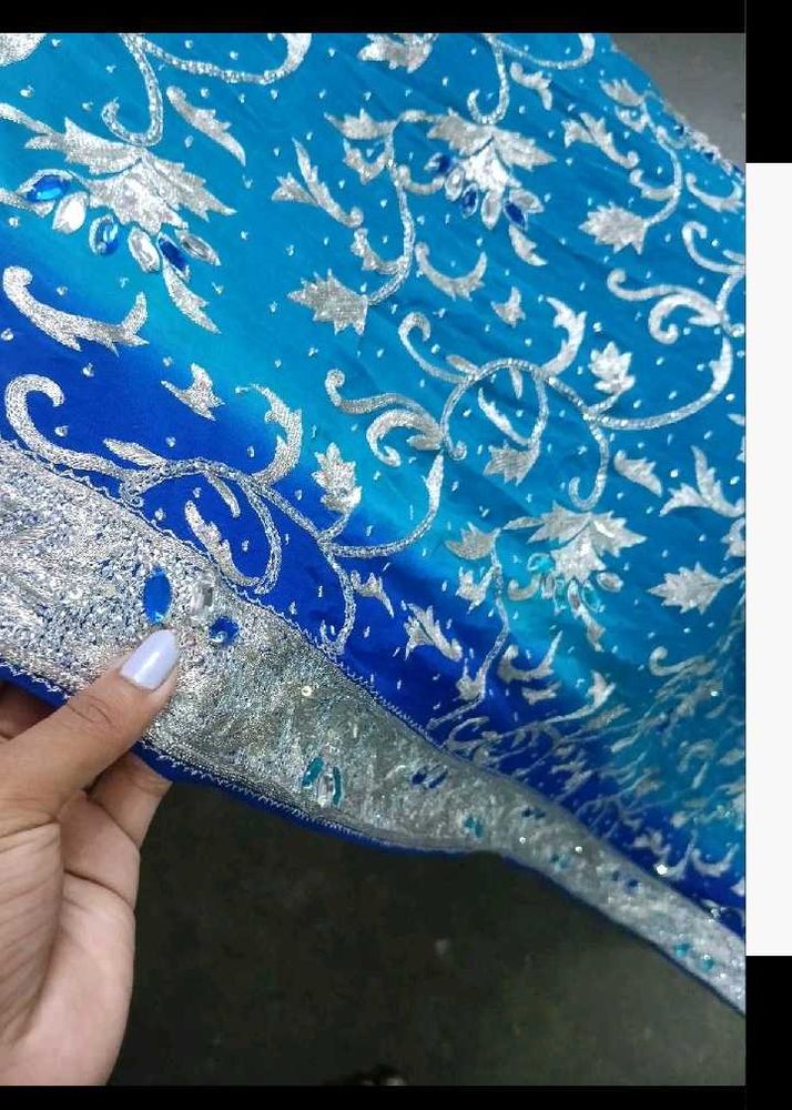 Elegant Blue &amp; Silver Dupatta