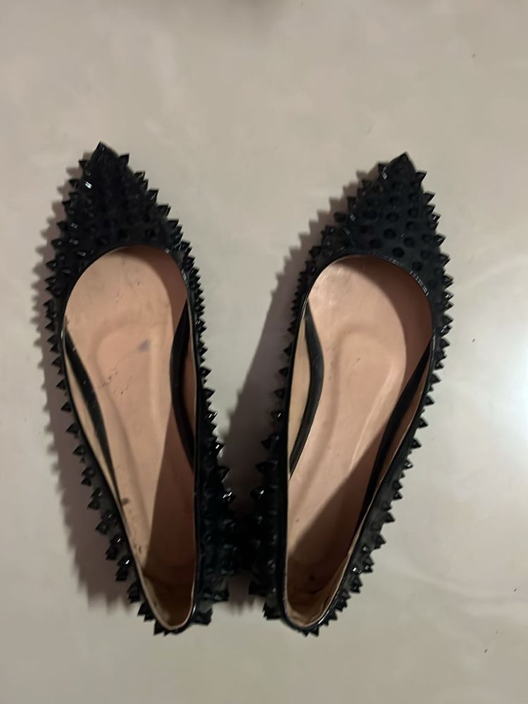 CL Custom Hand Made Spiked Ballerinas