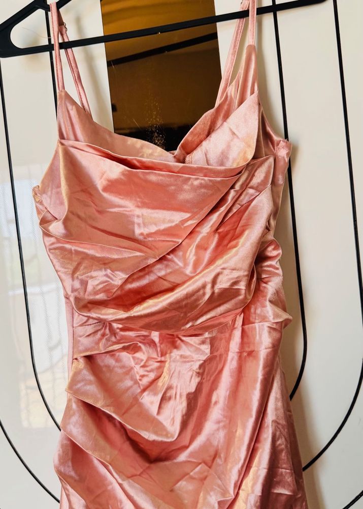 Stunning Pink Ruched Party Dress