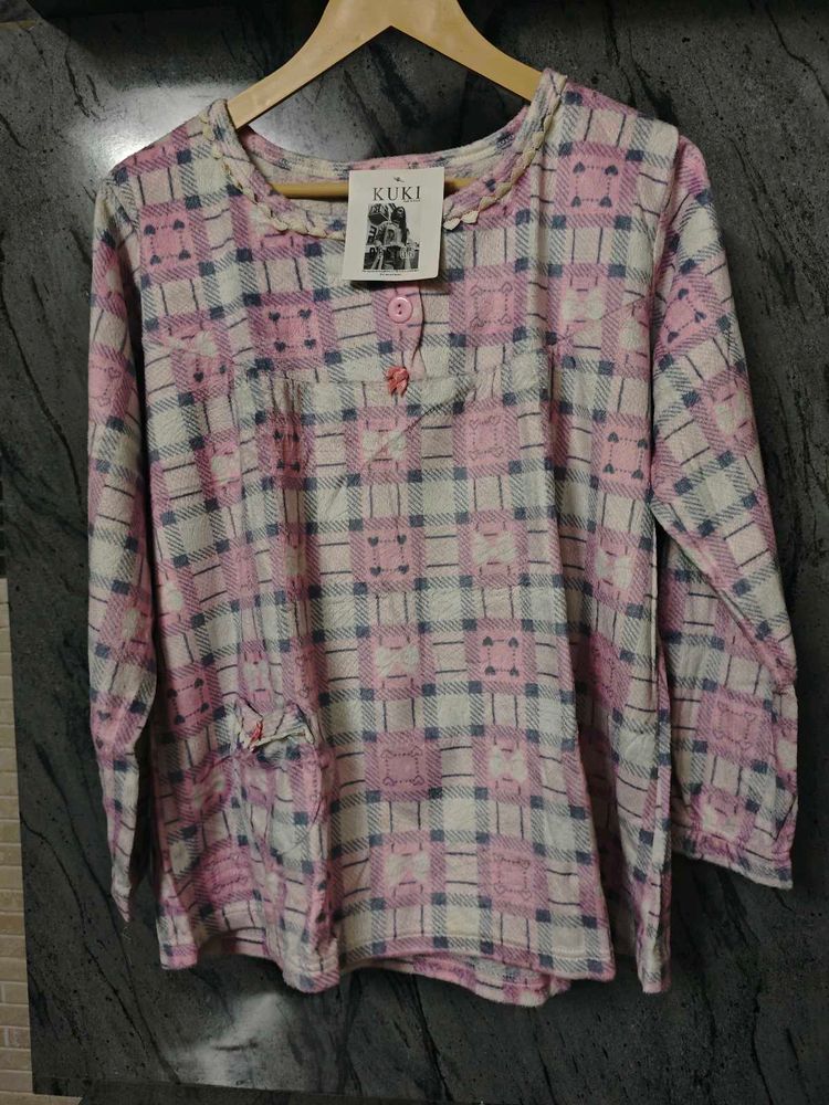 Cozy Pink Plaid Top