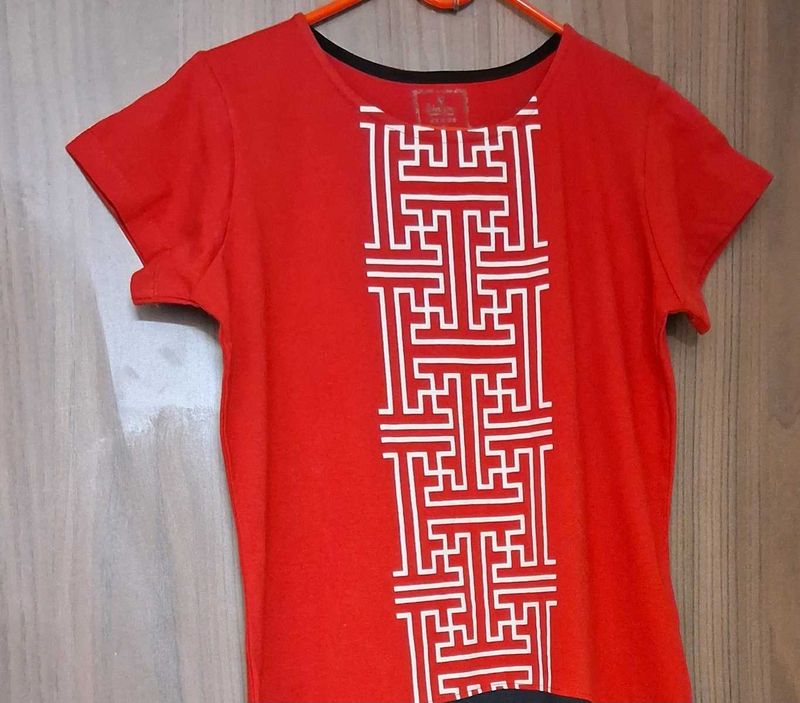 Red Graphic straight Kutra
