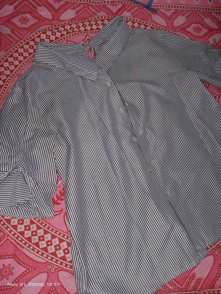 Striped Button-Up Top