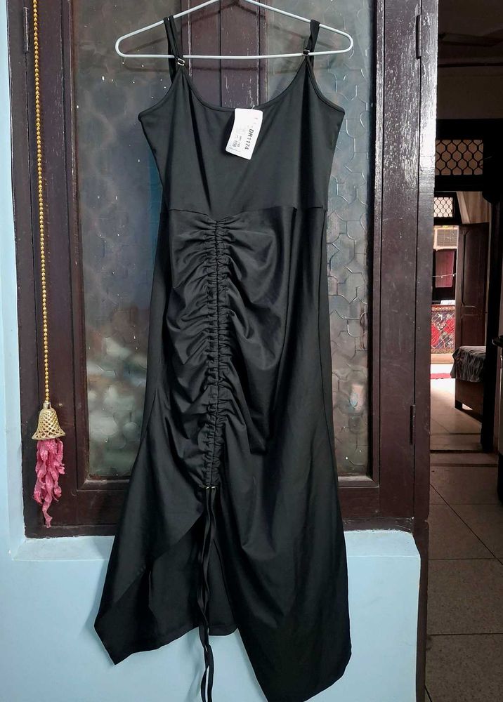Black Ruched bodycon Dress
