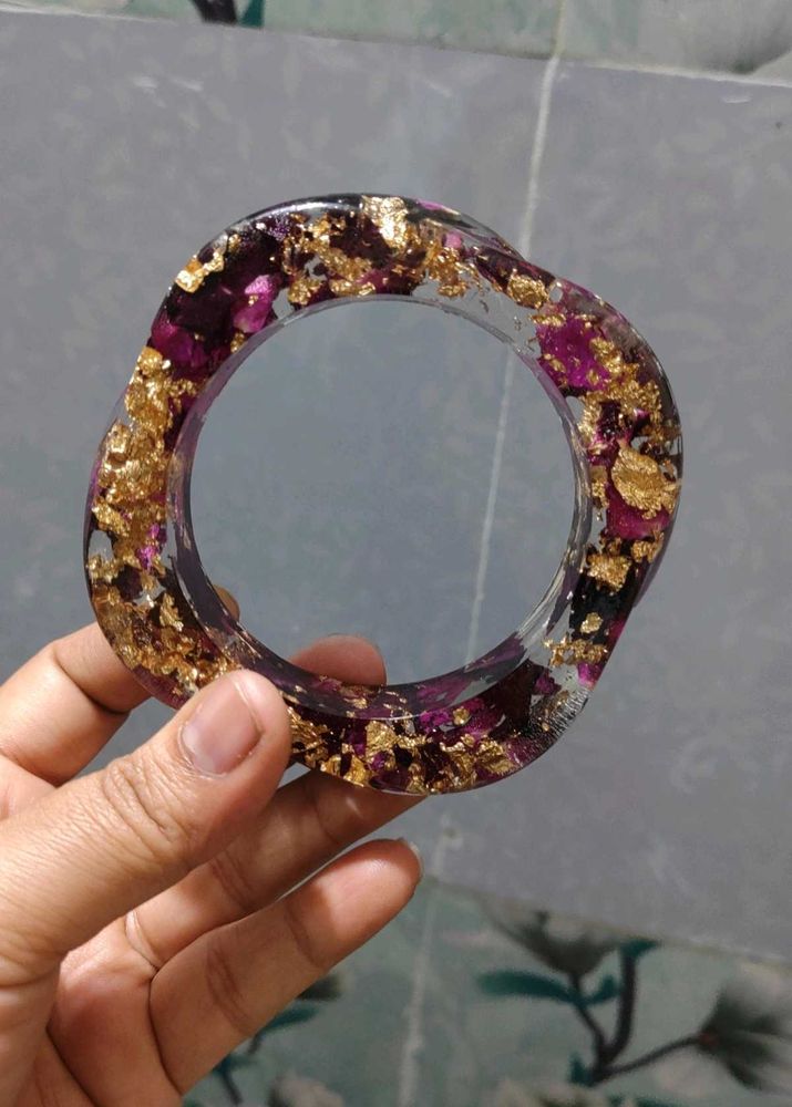 Unique Floral Resin Bangle