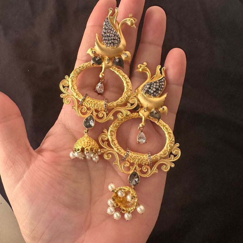 Elegant Gold plated Jhumka Earrings