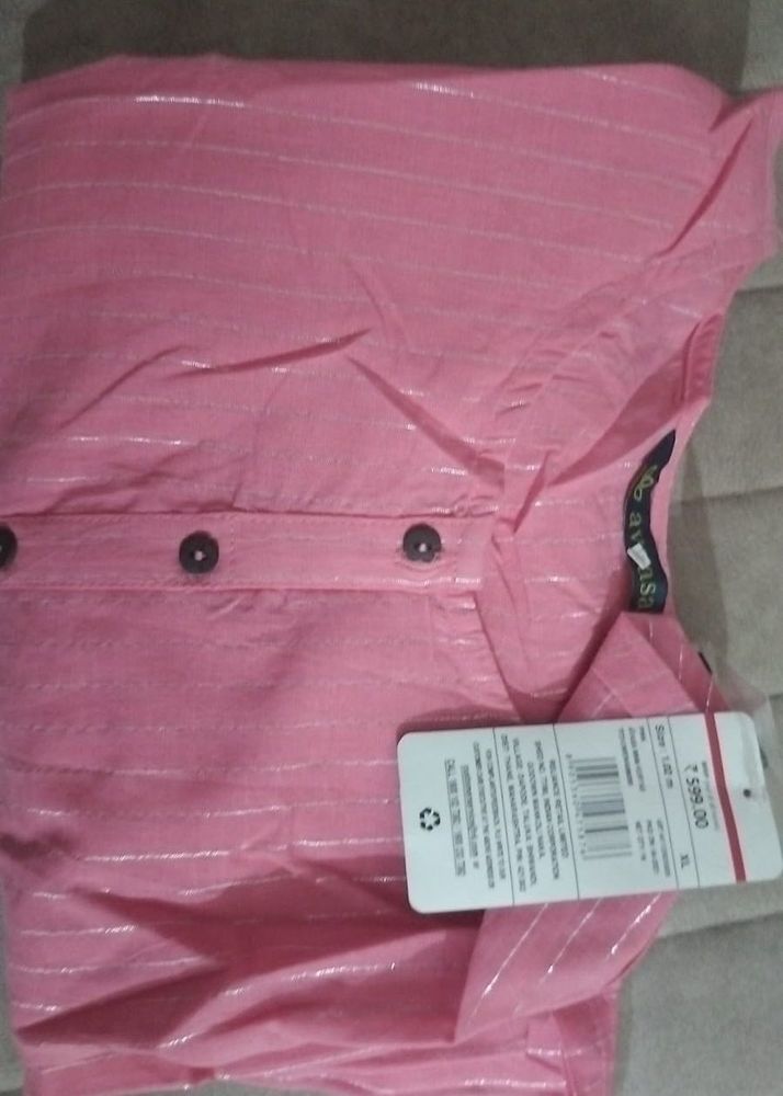 Women's Pink Striped Kurta