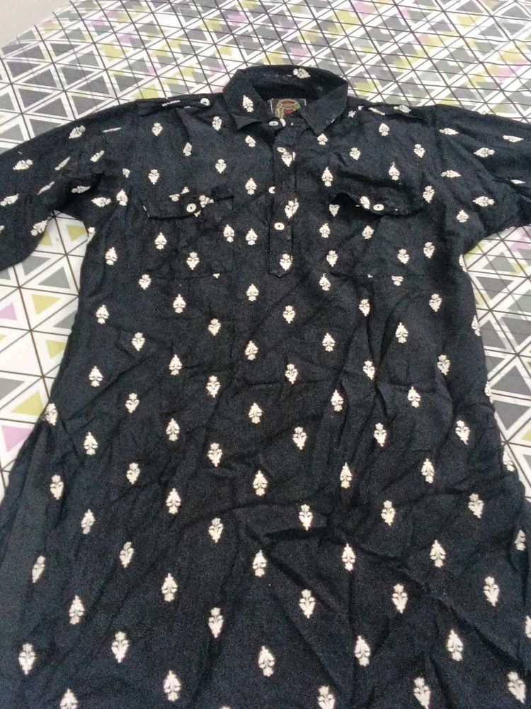 Black Printed Kurta