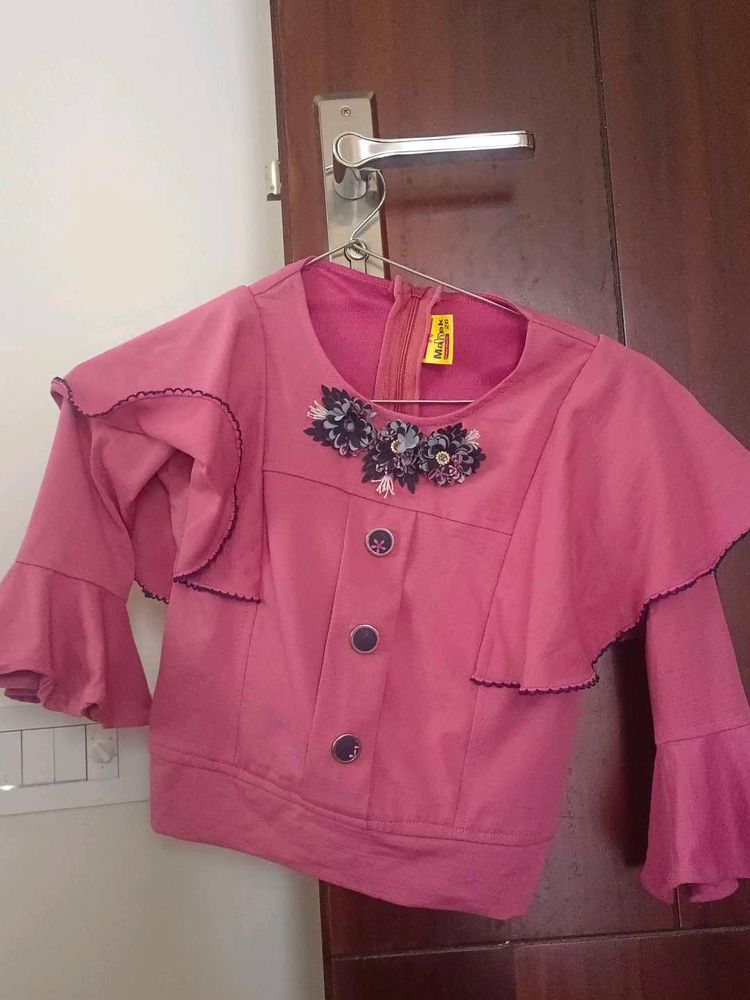 Pretty Pink Bell Sleeve top
