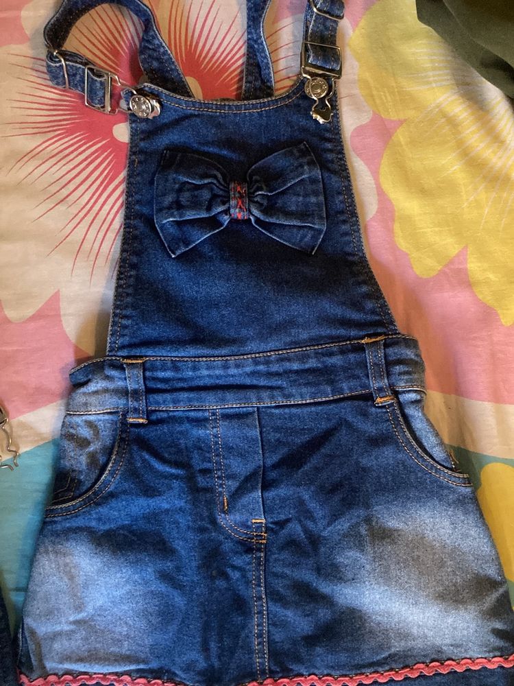 Cute Branded Denim Dungaree
