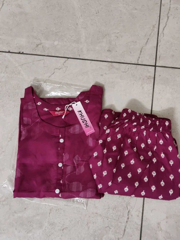 Magenta Floral Cord Set