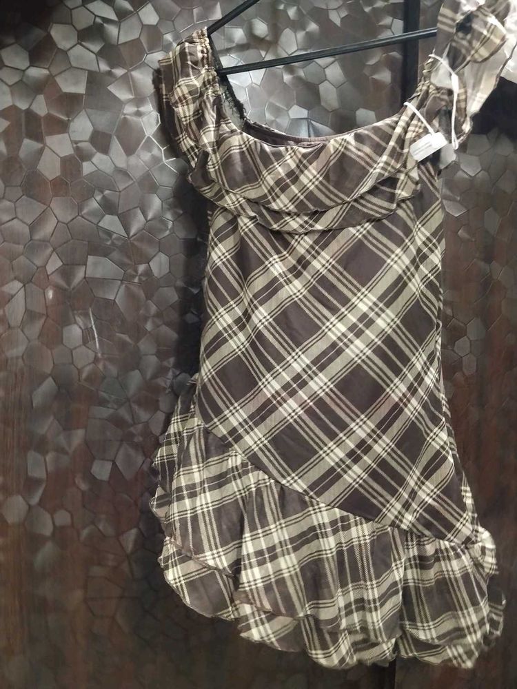 Chic Plaid Off-Shoulder Top