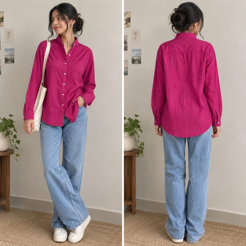 Vibrant Pink Long Sleeve Shirt