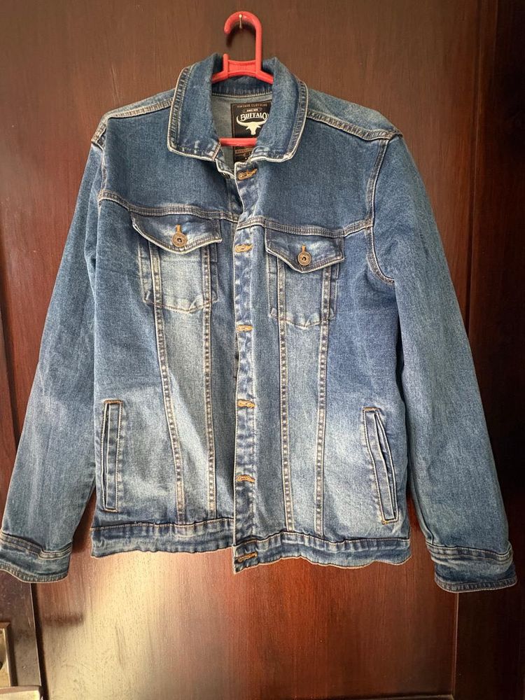 Men Blue Denim Jacket L size