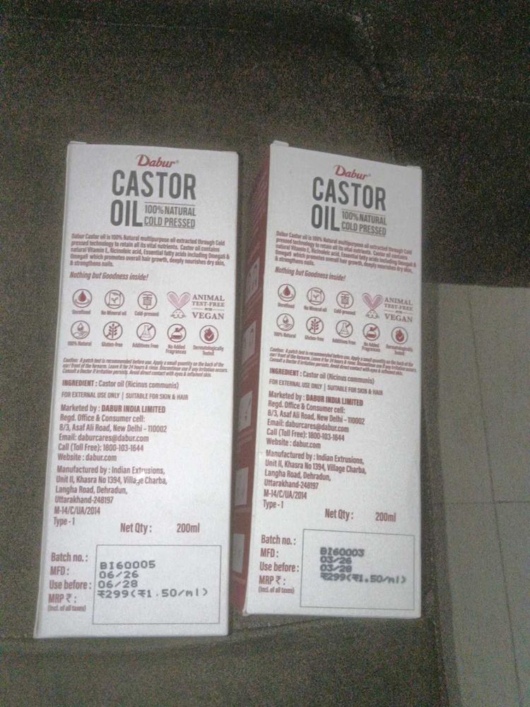 Dabur Castor Oil 100% Natural Pack of 2