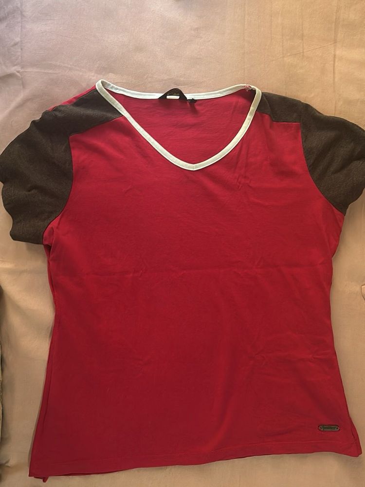 Magenta and Grey T-Shirt